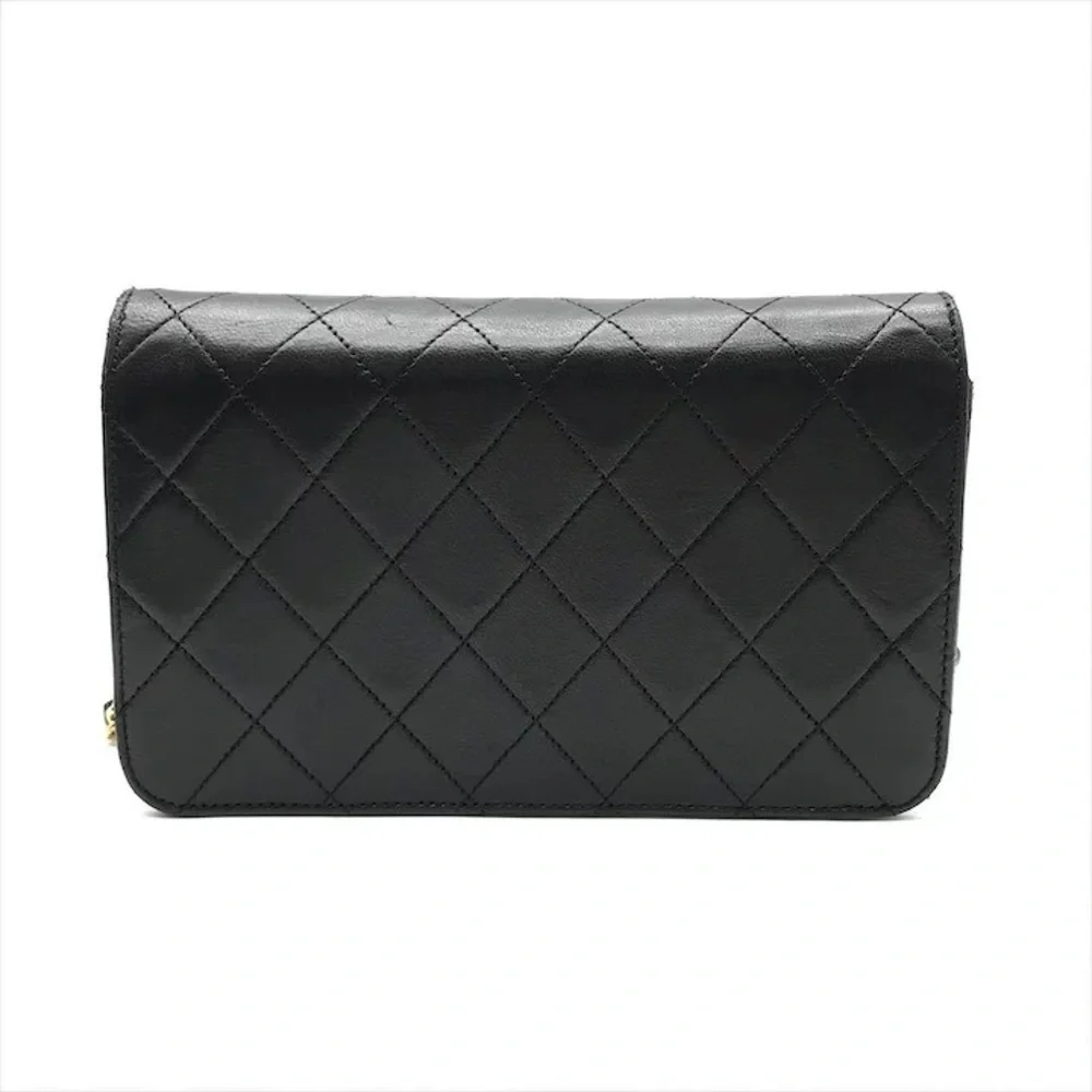 Authentic CHANEL 1988 Vintage classic flap black lambskin leather 24k gold bag - Picture 7 of 13